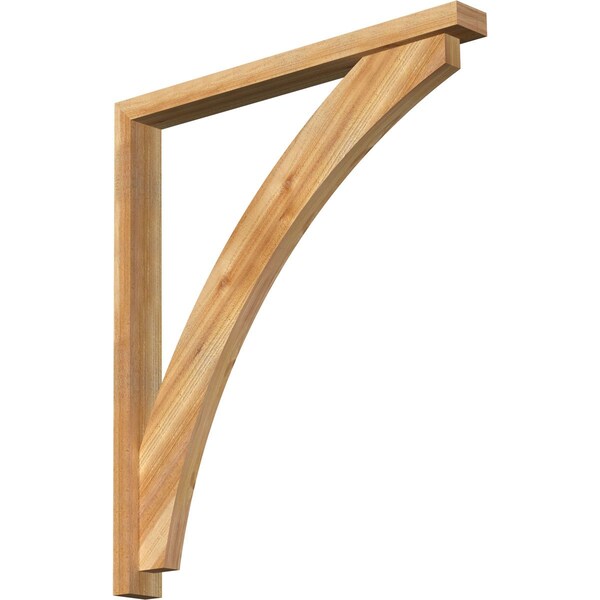 Ekena Millwork Thorton Block Rough Sawn Bracket w/ Offset Brace, Western Red Cedar, 4"W x 38"D x 44"H BKT0402X38X44THR05RWR - main